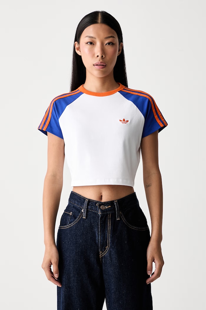 adidas Originals crop top damski z bawełną biały KS4707.