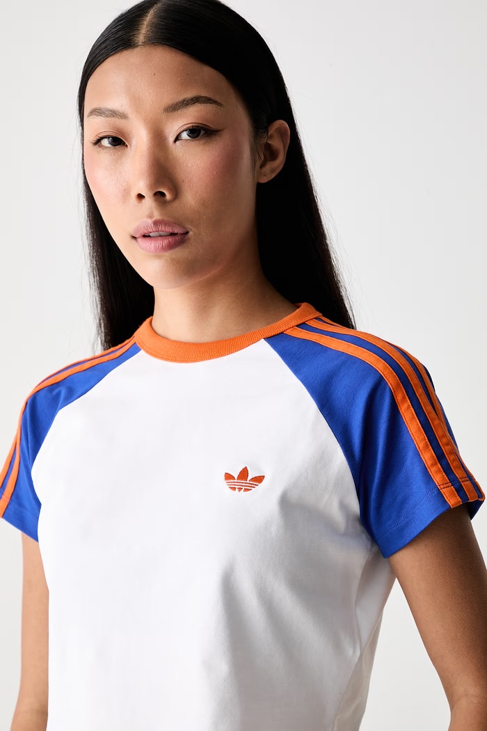 adidas Originals crop top γυναικείο με βαμβάκι λευκό KS4707.