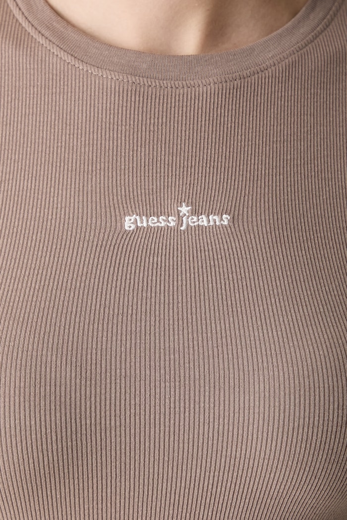 Guess Jeans tricou pentru femei din bumbac cu elastan W6YP13.K3819 bej
