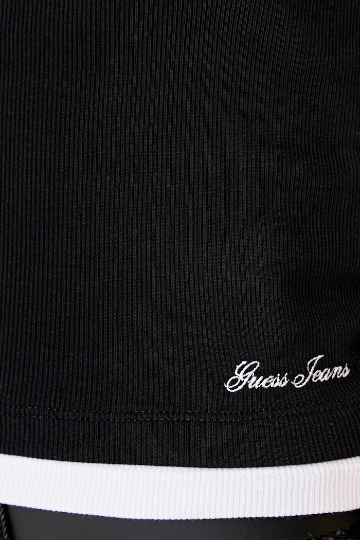 Guess Jeans t-shirt γυναικείο βαμβακερό με ελαστάν W6YP07.K3685 μαύρο
