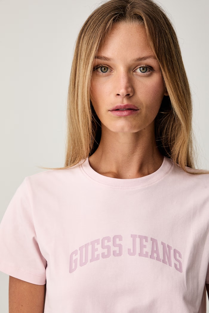 Guess Jeans kratka majica ženska z bombažem roza W6YI50.K4678