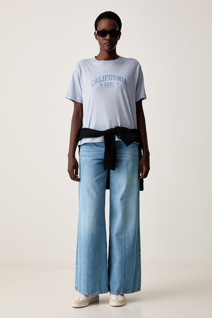 Guess Jeans T-shirt damski bawełniany W6YI10.K3687 niebieski AW26