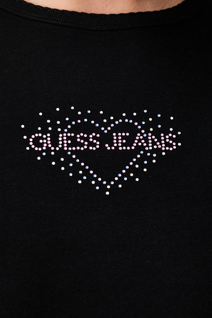 Guess Jeans t-shirt da donna con cotone W6YI05.K3640 nero
