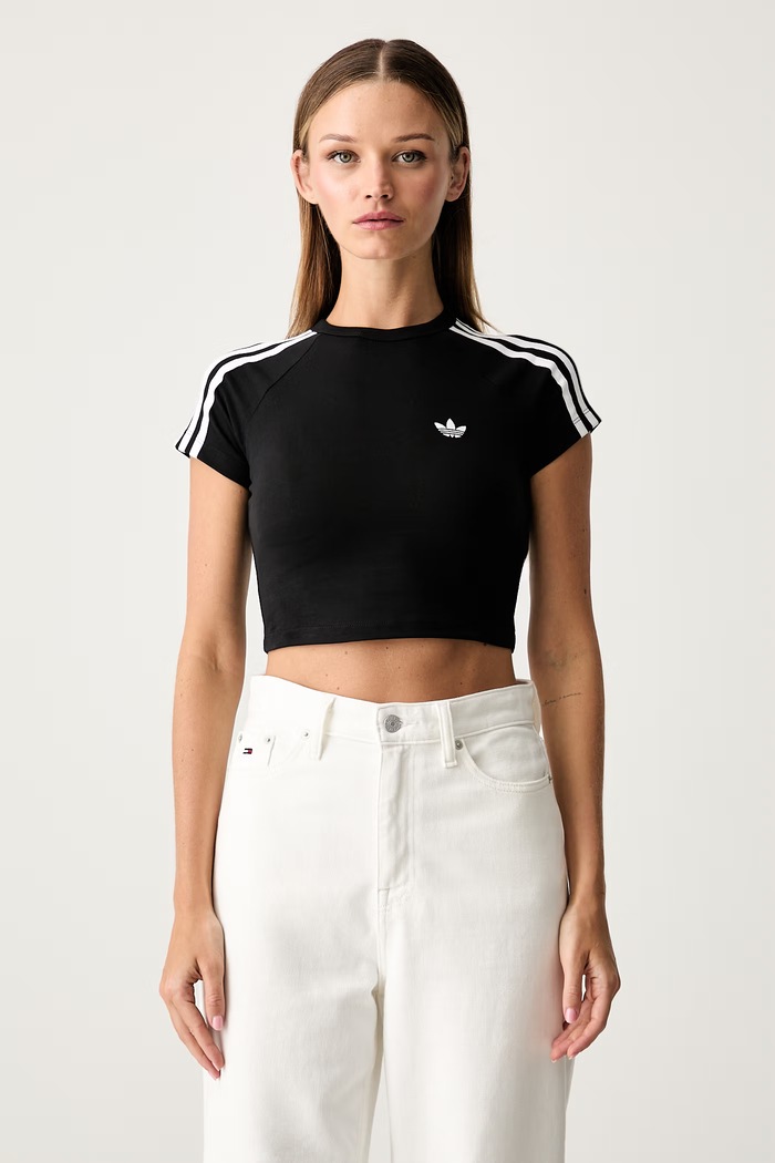adidas Originals kratka majica ženska z bombažem črna KG3700