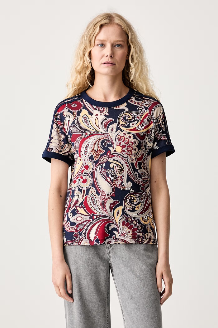 adidas Originals T-shirt damski z modalu Liberty granatowy HY4998