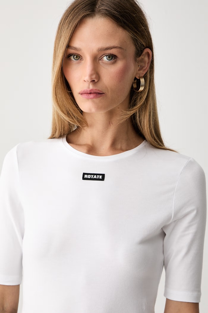 Rotate T-shirt damski z modalem biały 113131400