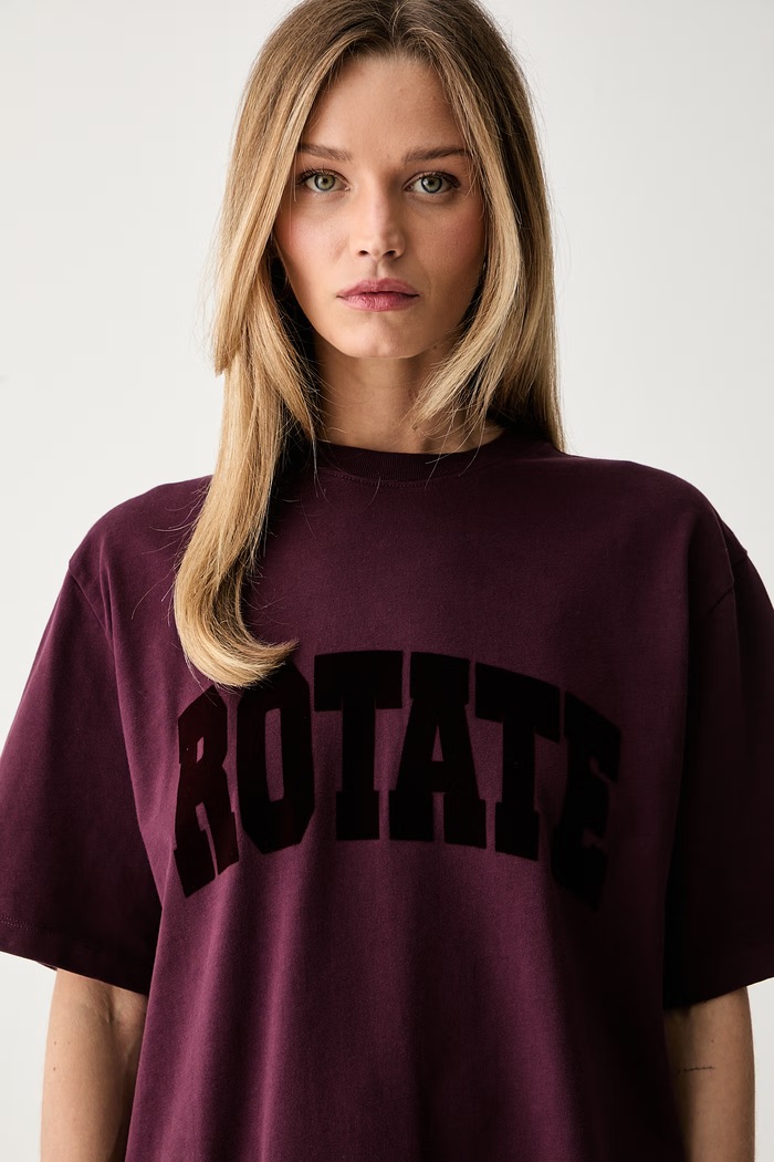 Rotate T-shirt damski bawełniany fioletowy 1163602694