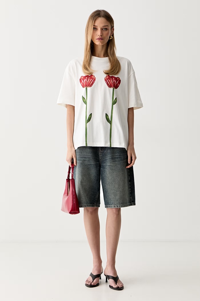 Farm Rio t-shirt γυναικείο βαμβακερό 356426 μπεζ AW26