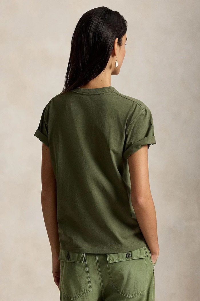 Polo Ralph Lauren T-shirt damski bawełniany 211B17806 zielony AW26