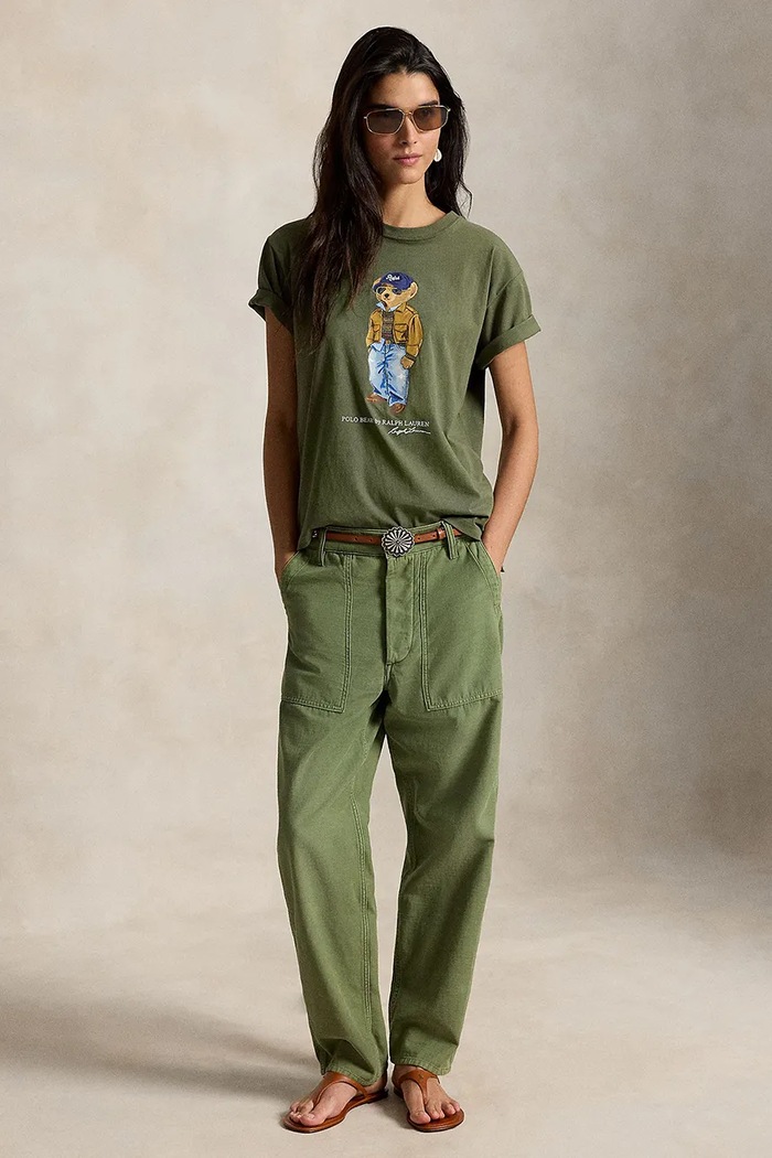 Odzież Polo Ralph Lauren T-shirt damski bawełniany 211B17806 zielony
