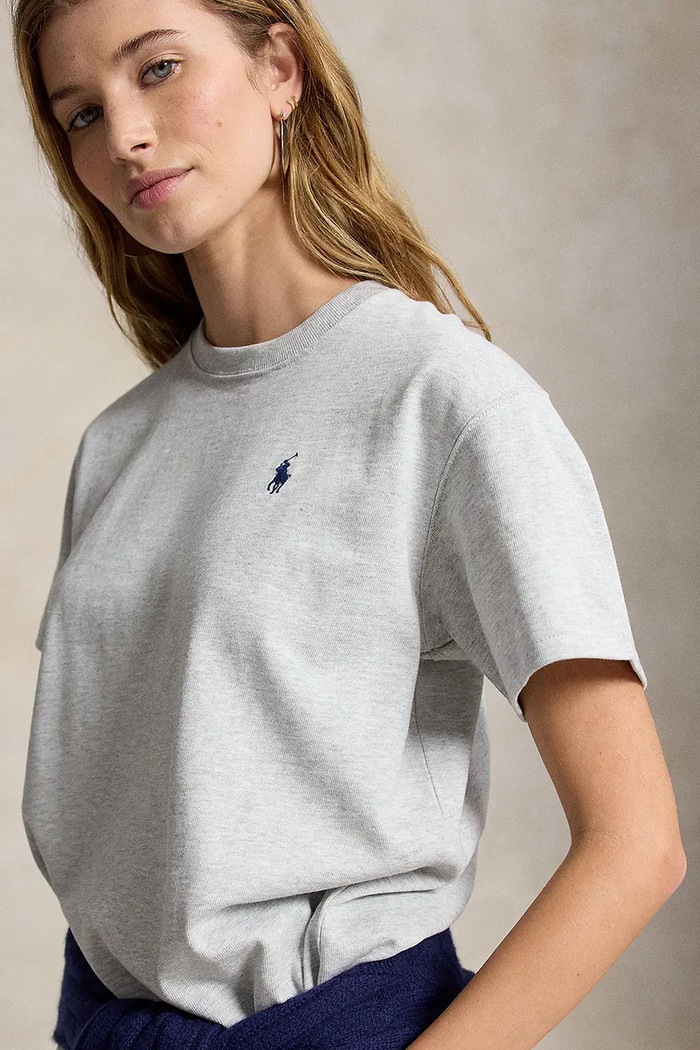 Polo Ralph Lauren T-shirt damski bawełniany szary 211B17798