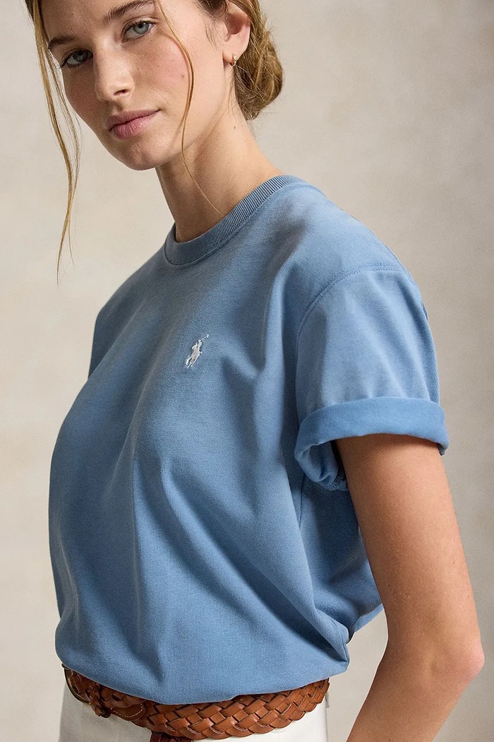 Polo Ralph Lauren T-shirt damski bawełniany niebieski 211B17798