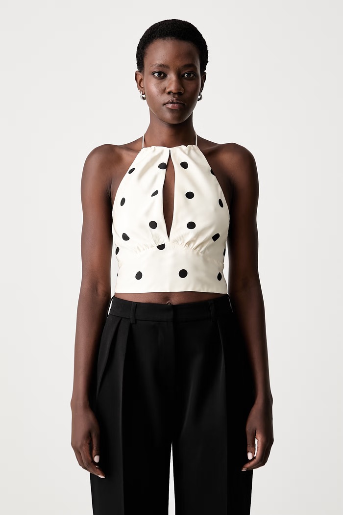 Bardot bluzka halter damska PHOEBE beżowy 60516TB