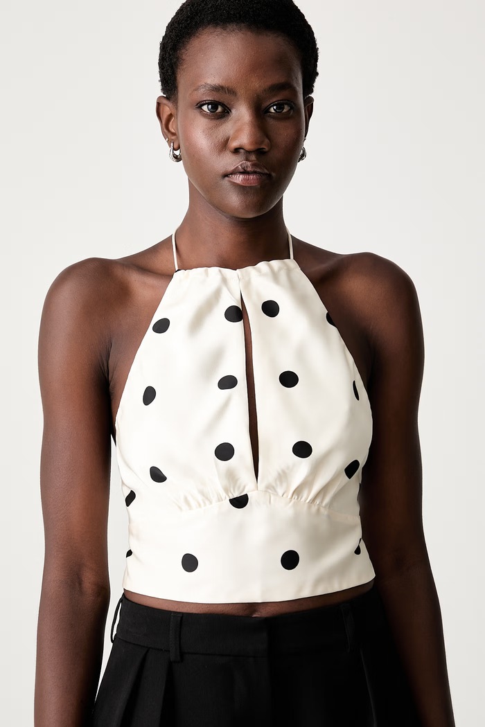 Bardot bluzka halter damska PHOEBE beżowy 60516TB