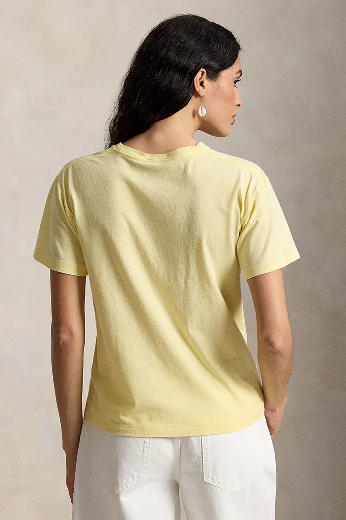 Polo Ralph Lauren T-shirt damski bawełniany 211B17792 żółty AW26