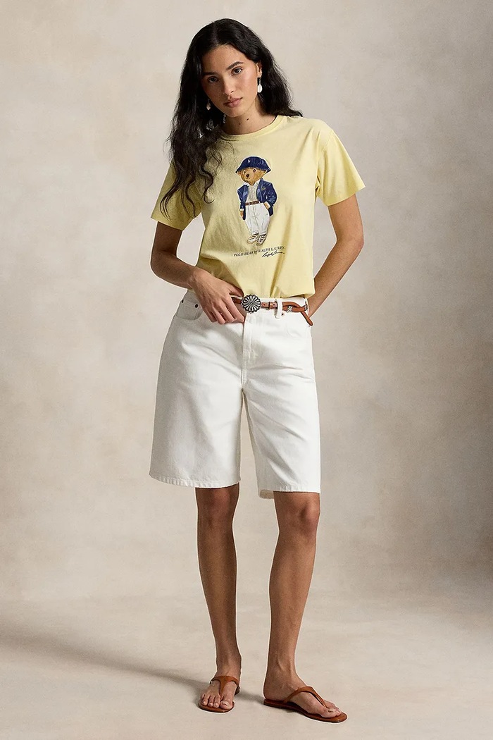 Odzież Polo Ralph Lauren T-shirt damski bawełniany 211B17792 żółty