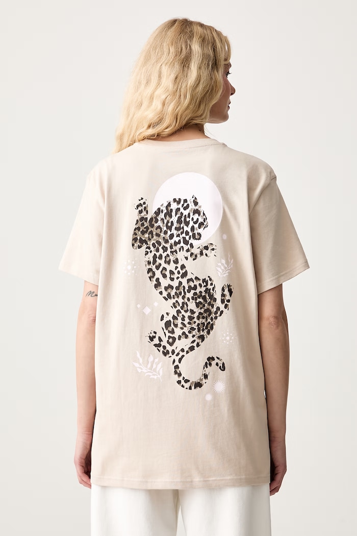 adidas T-shirt damski bawełniany Animal Pack beżowy KT2684