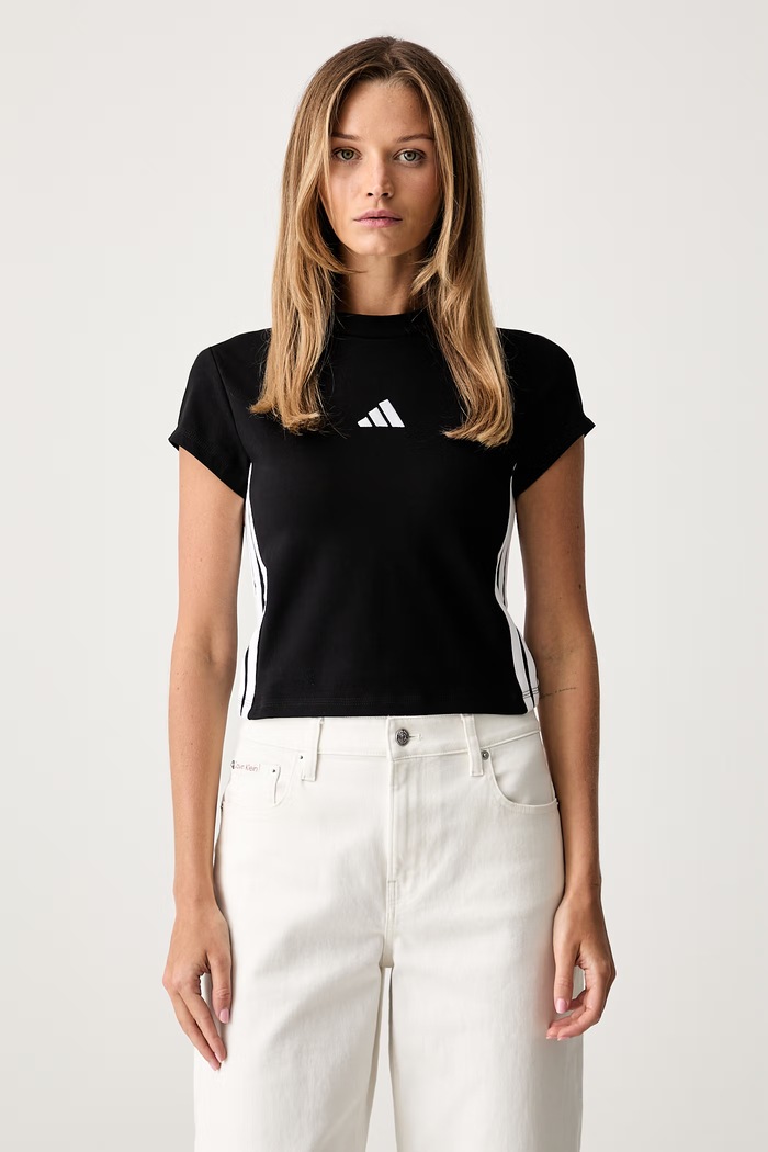 adidas T-shirt damski bawełniany z elastanem Essentials czarny KR4039