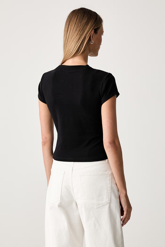 Odzież adidas T-shirt damski bawełniany z elastanem Essentials KR4039 czarny