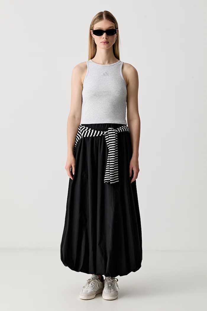 adidas top damski z bawełną KS7835 szary AW26