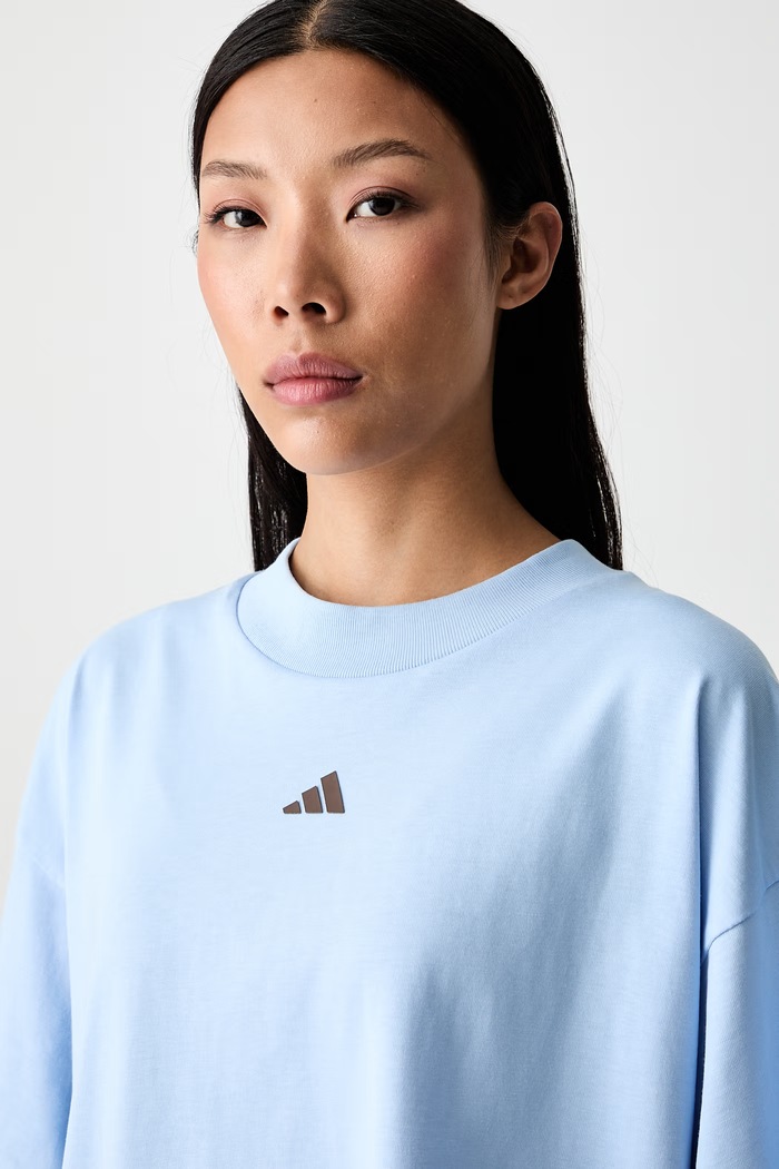 adidas T-shirt damski bawełniany Essentials niebieski KX3167