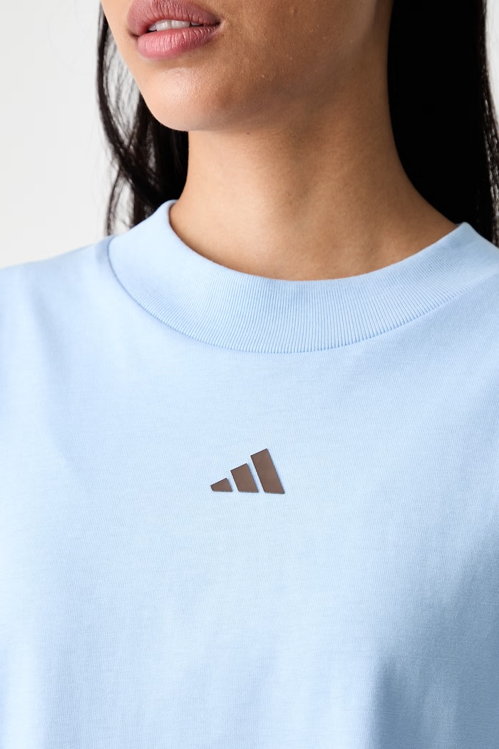 adidas T-shirt damski bawełniany Essentials KX3167 niebieski