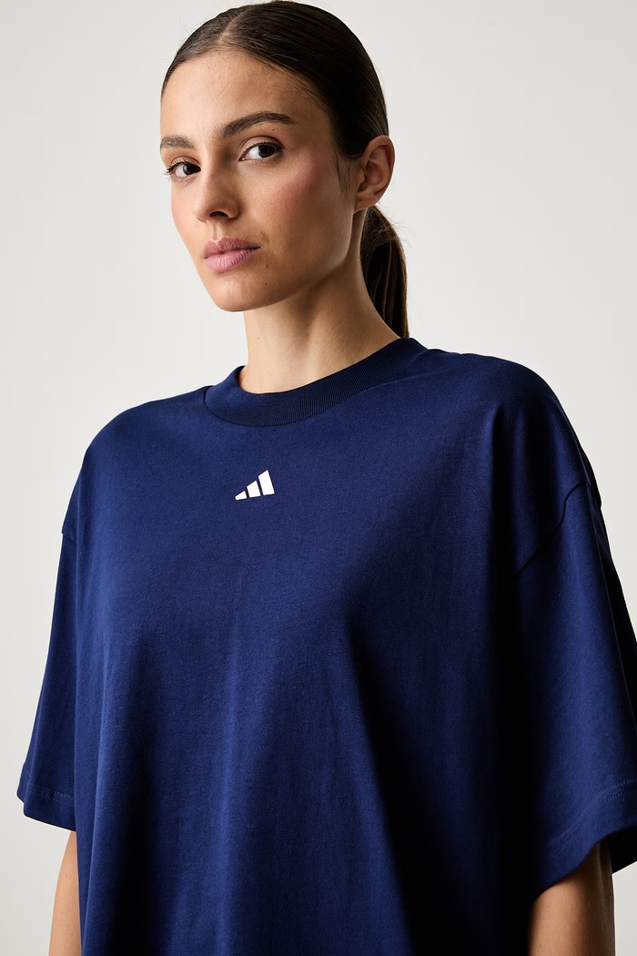 adidas majica za žene od pamuka Essentials mornarsko plava KY3136
