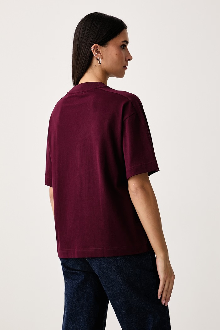 Odzież adidas T-shirt damski bawełniany KT0303 bordowy