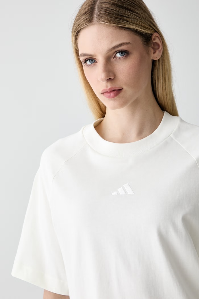 adidas T-shirt damski bawełniany beżowy KT0297