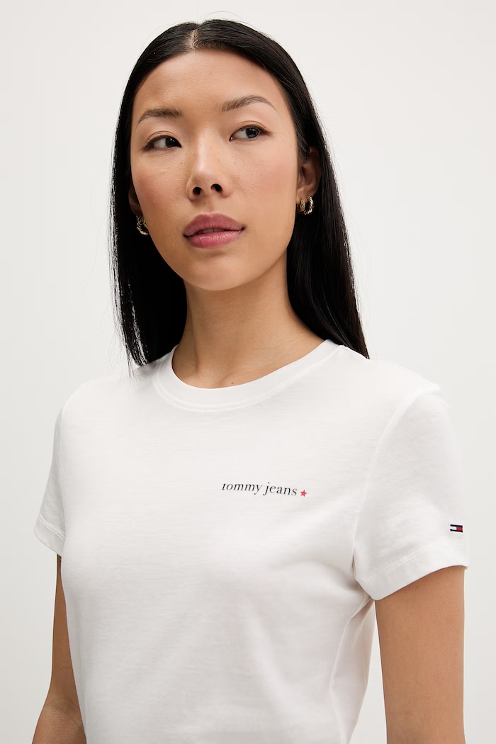 Tommy Jeans tricou pentru femei, din bumbac alb DW0DW23479