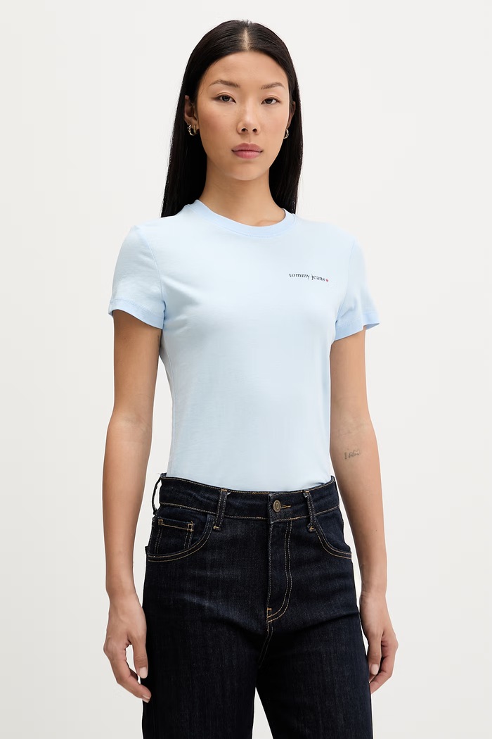 Tommy Jeans tricou pentru femei, din bumbac albastru DW0DW23479