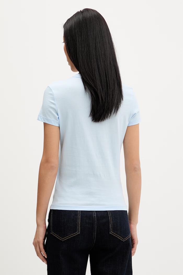 Îmbrăcăminte Tommy Jeans tricou pentru femei, din bumbac DW0DW23479 albastru