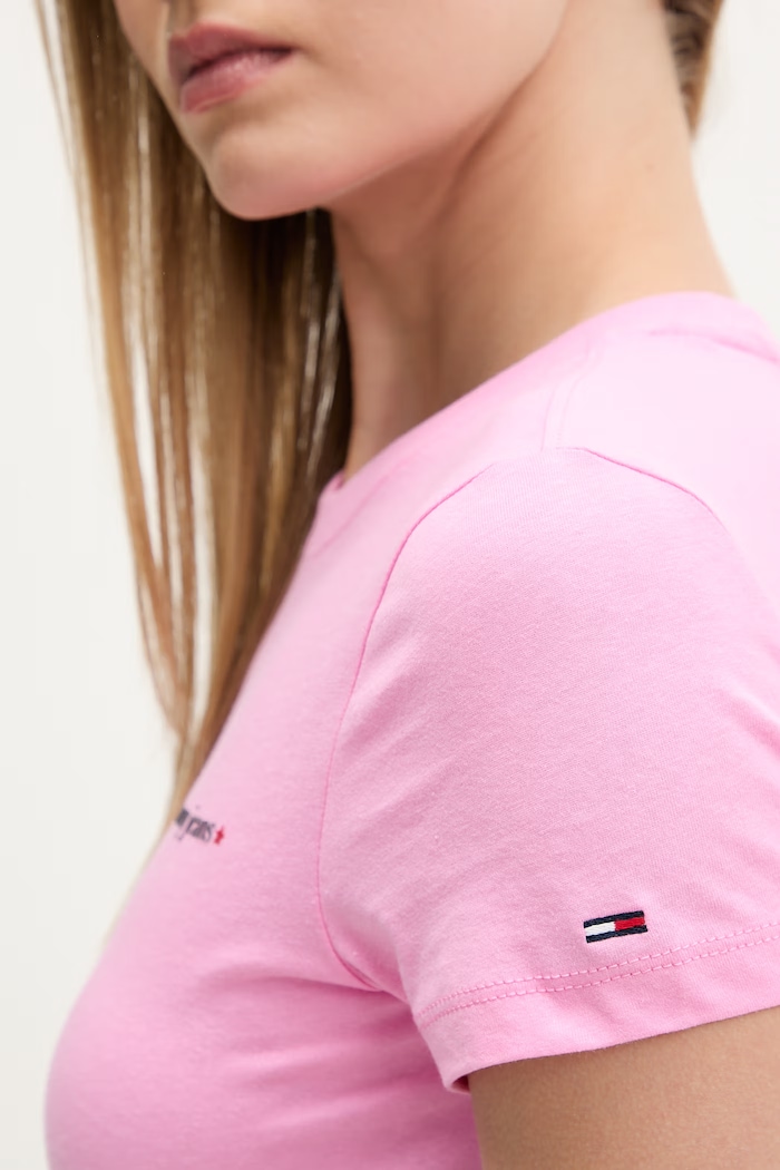 Tommy Jeans tričko dámske bavlnené DW0DW23479 ružová