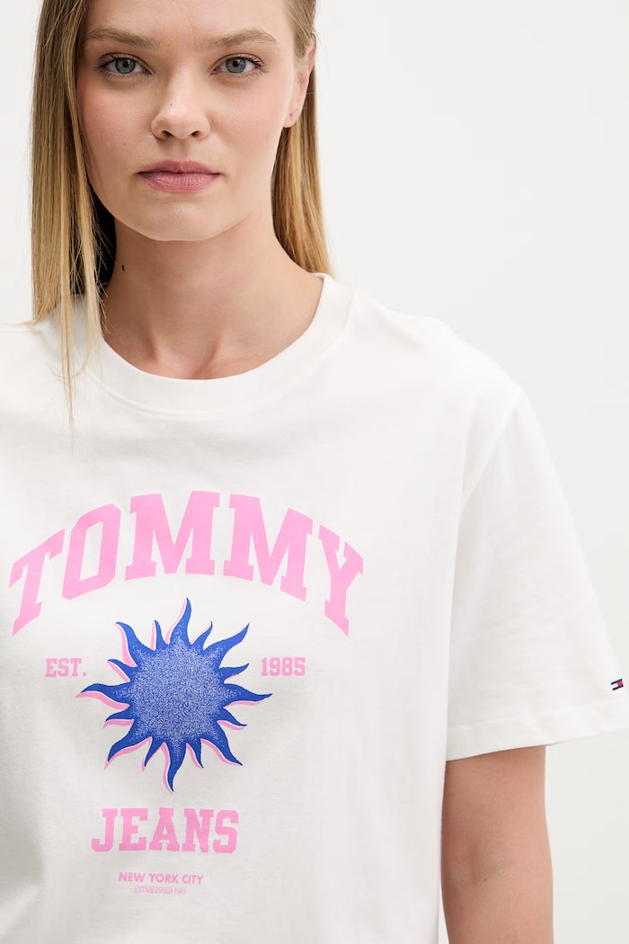 Tommy Jeans T-shirt damski bawełniany biały DW0DW23159