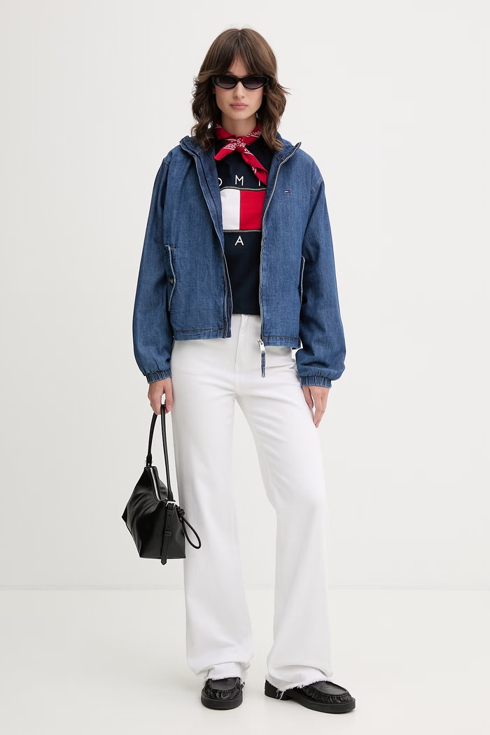 Tommy Jeans tricou pentru femei, din bumbac DW0DW22818 bleumarin AW26