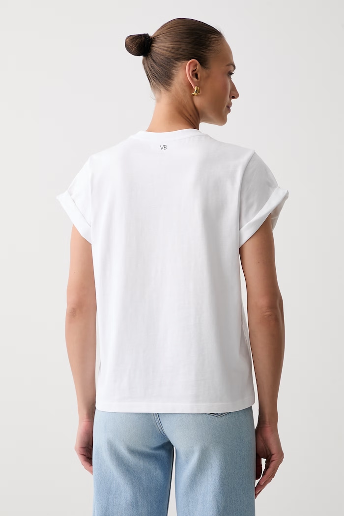 Oblečení Victoria Beckham tričko dámské bavlněné Tilly 1226JTS007471A bílá