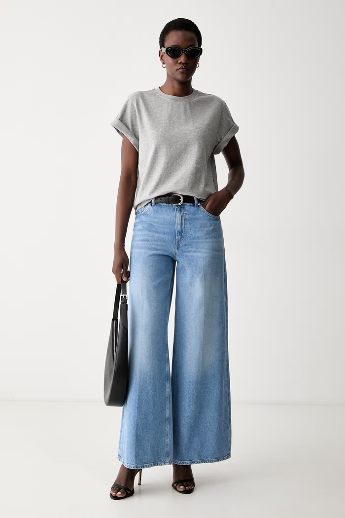 Victoria Beckham T-shirt damski bawełniany Tilly 1226JTS007471A szary AW26