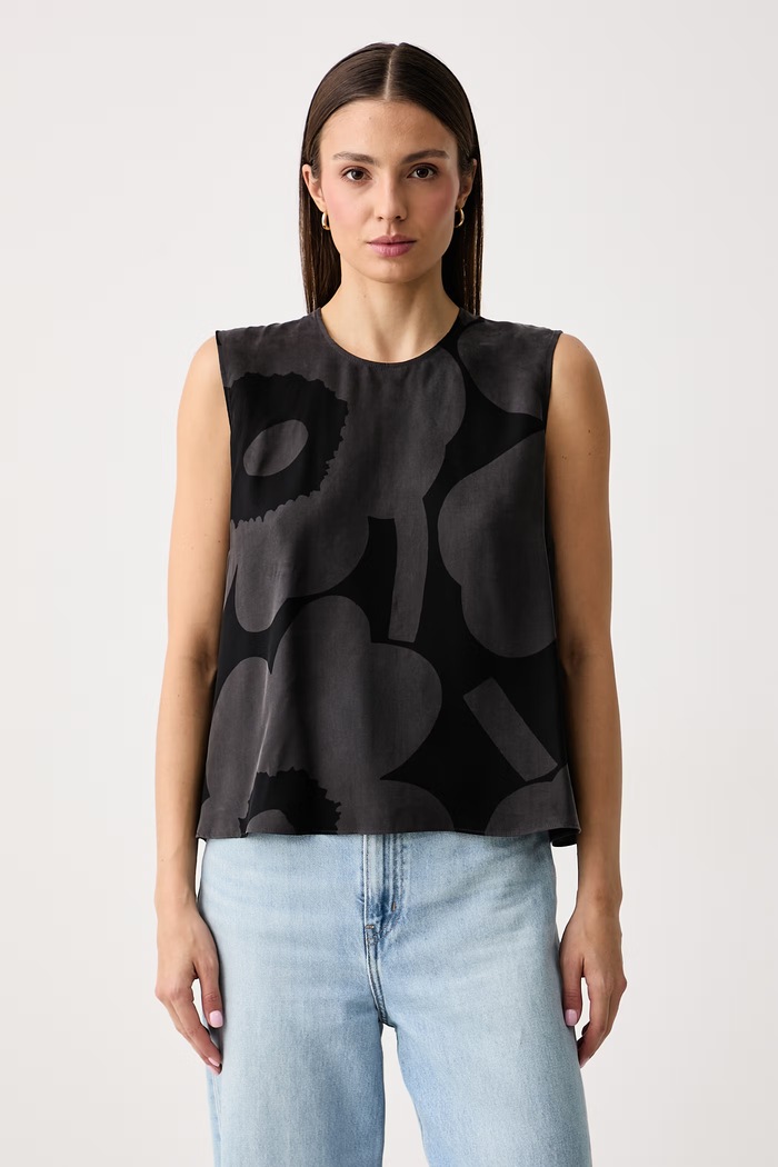 Marimekko Bluza ženska z lyocellom siva 096292
