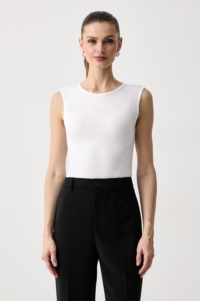 Guess Top damski z modalem biały W6YP17.K3881