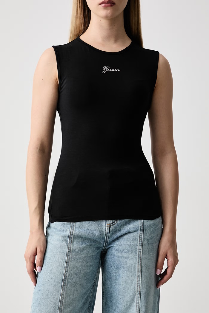 Top za žene s modalom Guess W6YP17.K3881 crna
