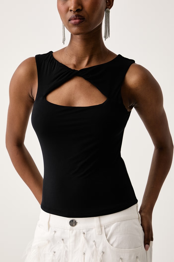 Top za žene s modalom MAIA Guess W6BP43.K6606 crna