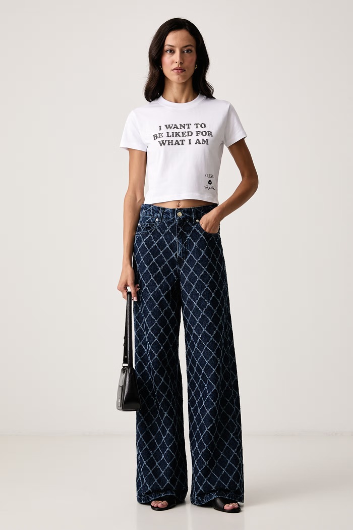 Guess T-shirt damski bawełniany x MARILYN MONROE W6BI53.K6661 biały AW26