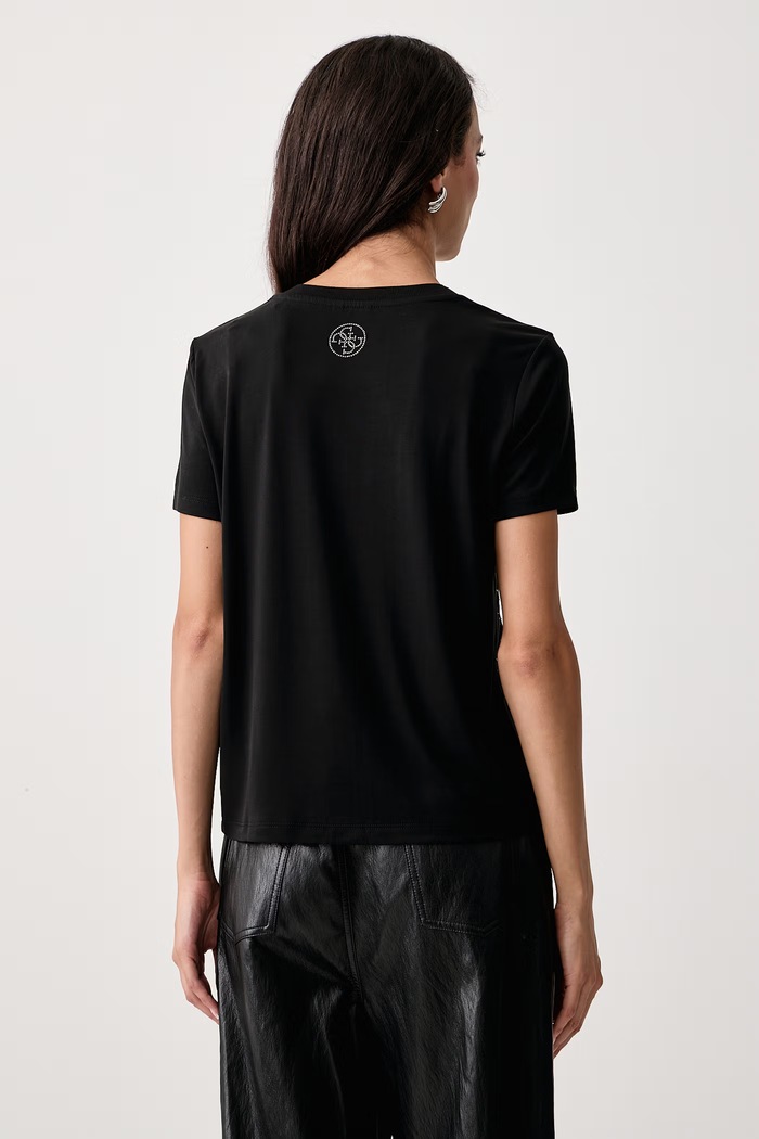 Odzież Guess T-shirt damski z modalem W6BI29.K6050 czarny