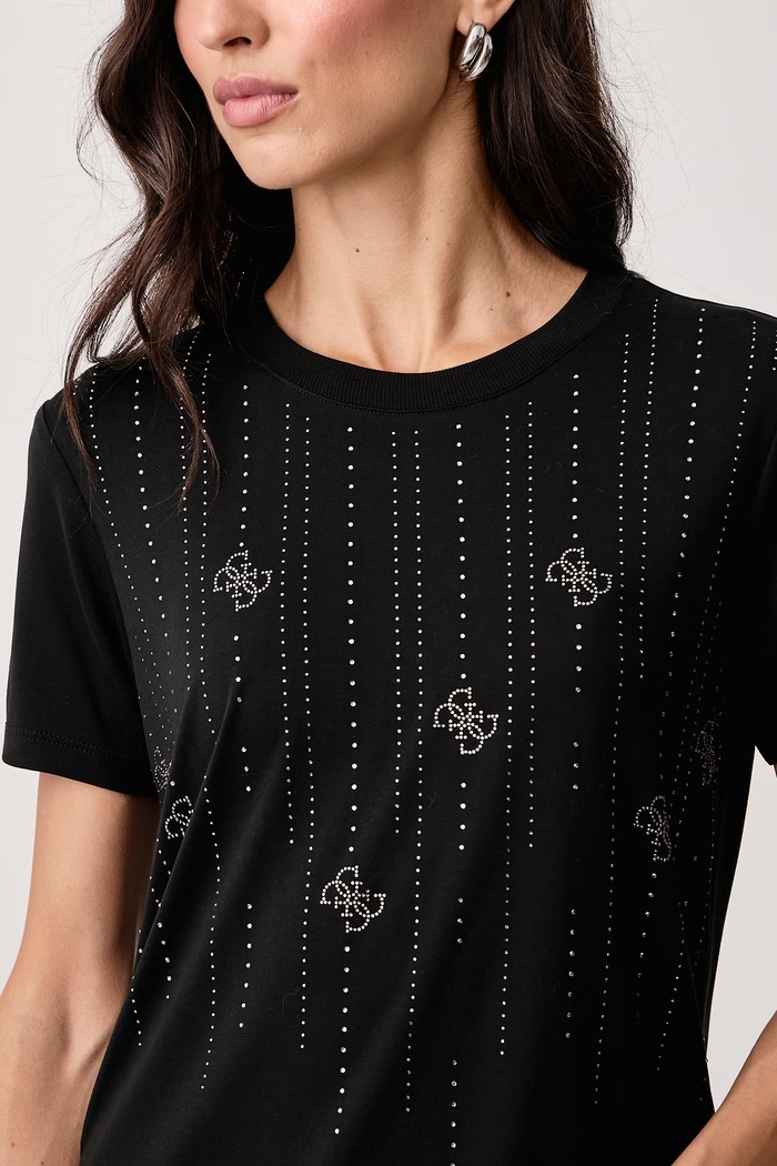 T-shirt damski z modalem Guess W6BI29.K6050 czarny