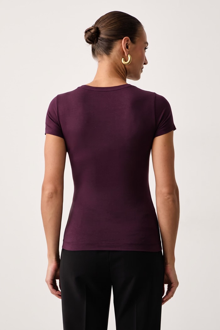 Ρούχα Guess T-shirt γυναικείο με βαμβάκι W6BI27.K6048 μωβ