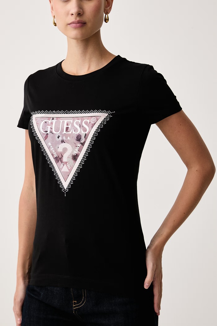 Guess Tričko dámske bavlnené W6BI25.K6046 čierna AW26