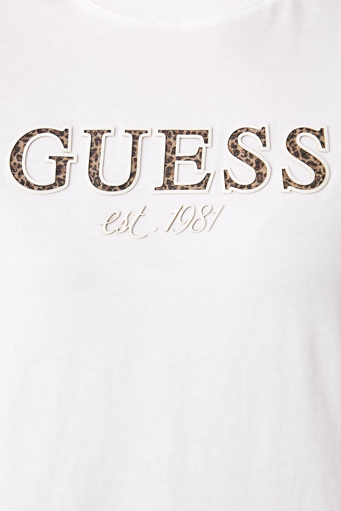 T-shirt da donna in cotone Guess bianco W6BI22.K6042