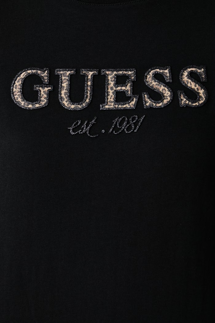 T-shirt da donna in cotone Guess nero W6BI22.K6042
