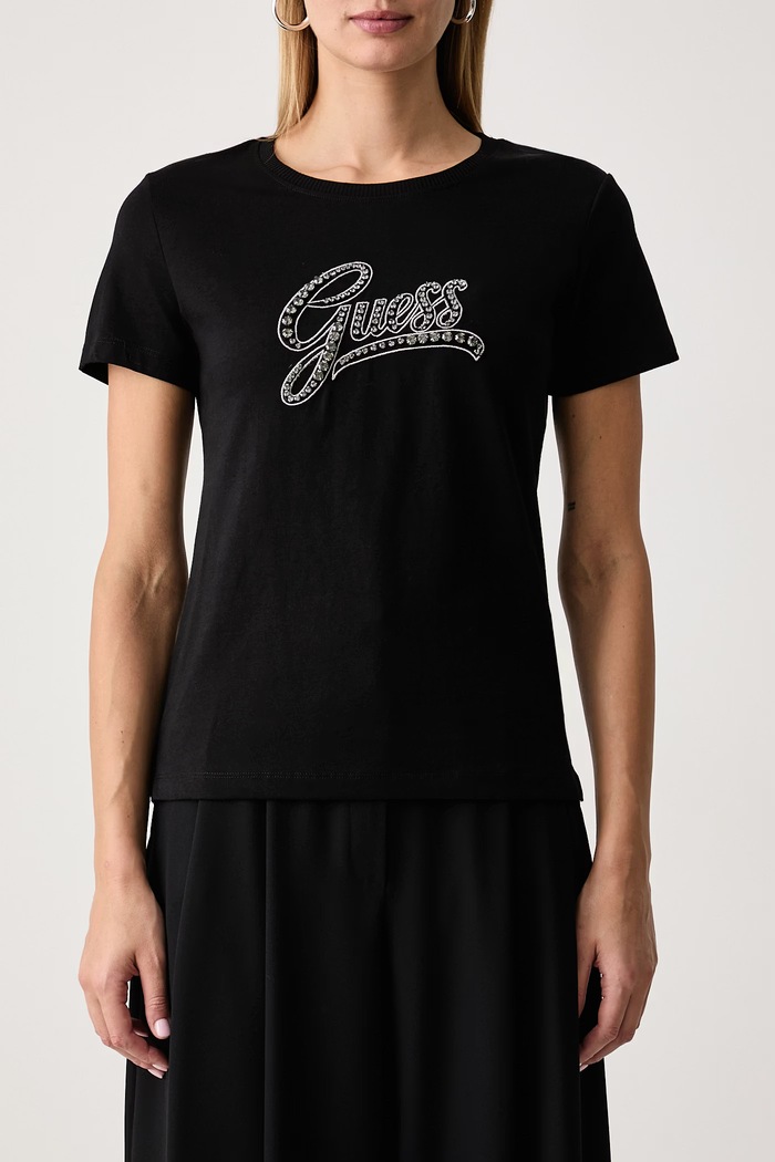 Тениска дамска от памук Guess W6BI21.K6040 черен
