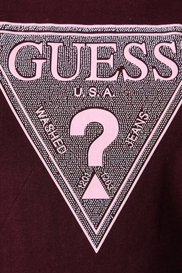 Odzież Guess T-shirt damski bawełniany W6BI20.K6039 bordowy